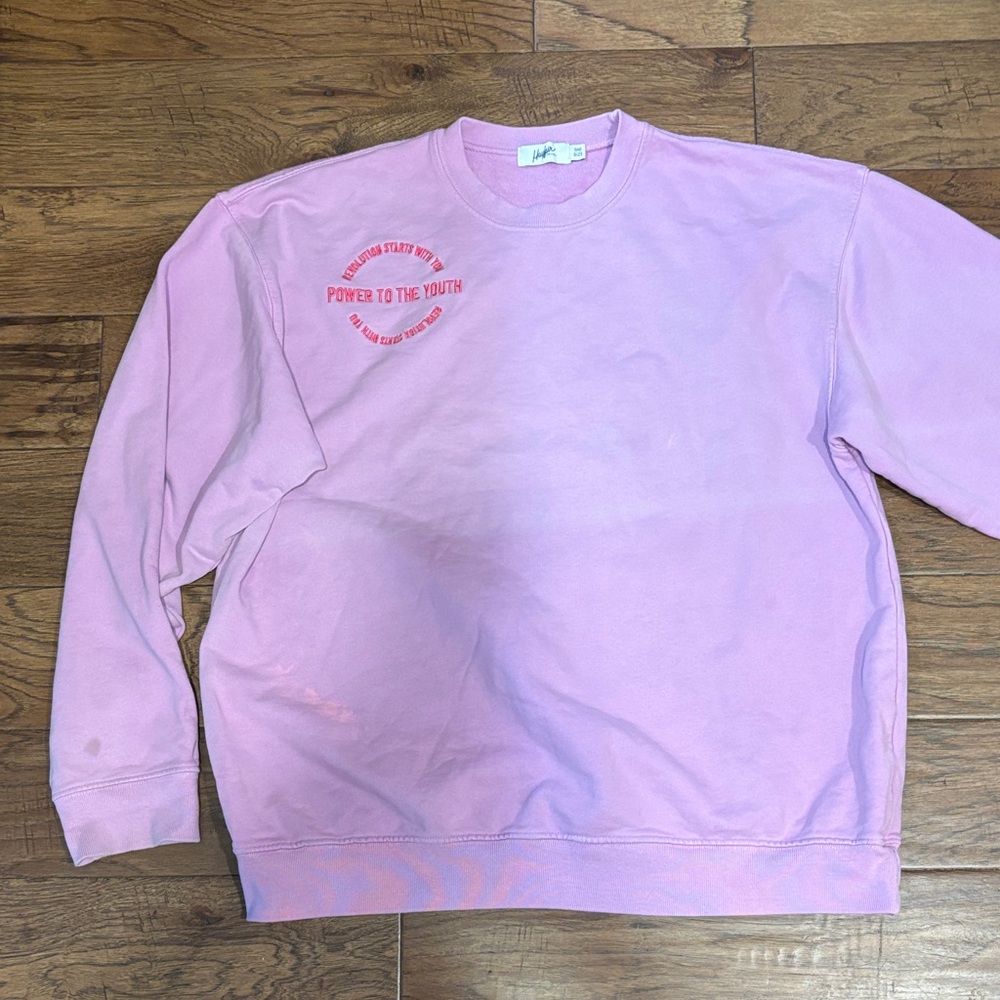 Mayfair Power to the Youth Pink Crewneck Sweater